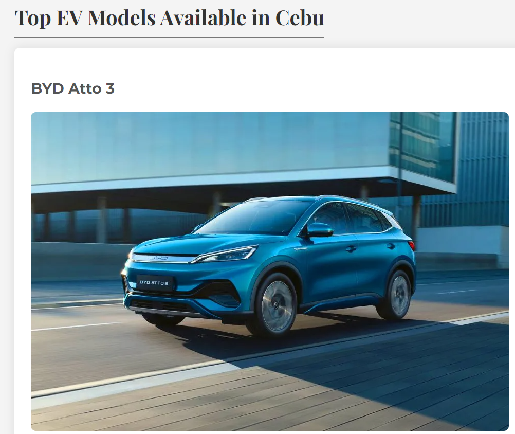 EV Cars in Cebu HTML